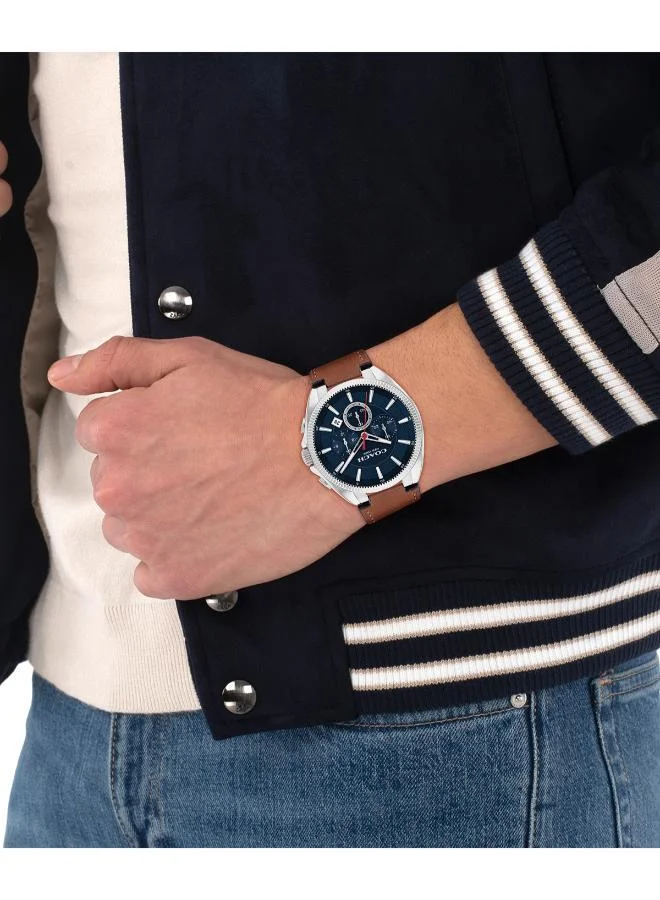 COACH  Jackson Collection Chronograph Quartz Watch For Men With Brown Leather Strap - 14602683 for Men | Best Price UAE